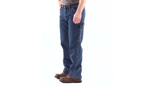 Guide Gear Men's Flannel-Lined Carpenter Jeans 360 View - image 8 from the video