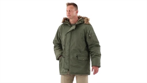 HQ ISSUE Men's Military Style N-3B Parka 360 View - image 9 from the video