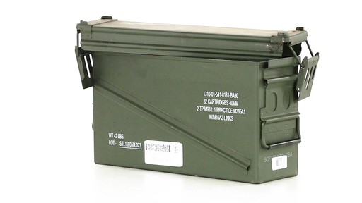 U.S. Military Surplus 40mm Ammo Can Used 360 View - image 8 from the video