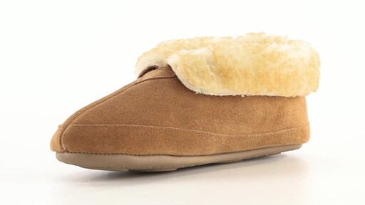 Guide Gear Women's Wool Roll Bootie Slippers 360 View - image 5 from the video