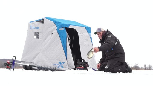 Clam Legend XL Thermal Ice Fishing Shelter with Chair - image 7 from the video