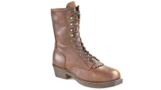 Guide Gear Men's Kiltie Packer Leather Work Boots - image 10 from the video