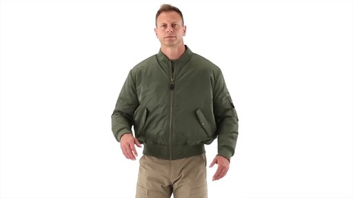 HQ Issue Men's Military Style MA-1 Flight Jacket 360 View - image 10 from the video