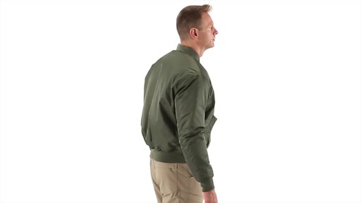 HQ Issue Men's Military Style MA-1 Flight Jacket 360 View - image 3 from the video