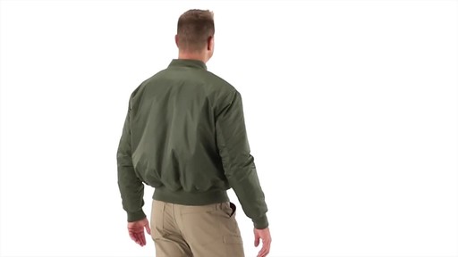 HQ Issue Men's Military Style MA-1 Flight Jacket 360 View - image 4 from the video