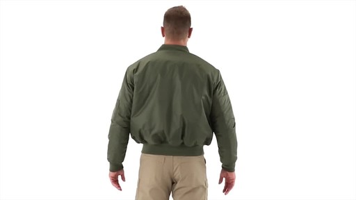 HQ Issue Men's Military Style MA-1 Flight Jacket 360 View - image 5 from the video