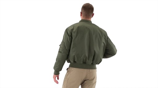 HQ Issue Men's Military Style MA-1 Flight Jacket 360 View - image 6 from the video