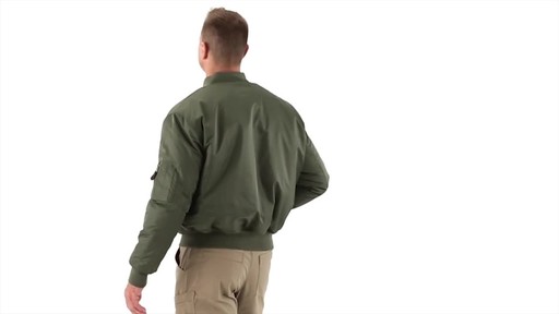 HQ Issue Men's Military Style MA-1 Flight Jacket 360 View - image 7 from the video
