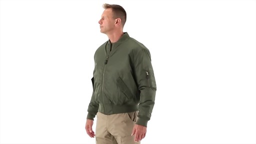 HQ Issue Men's Military Style MA-1 Flight Jacket 360 View - image 9 from the video