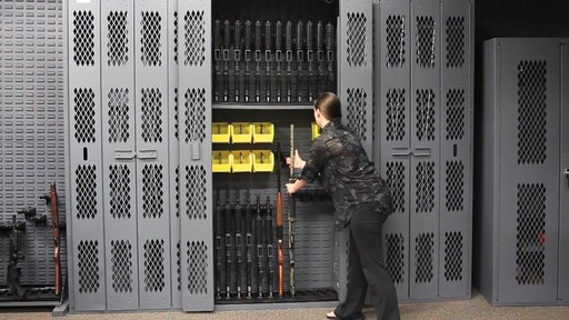 SecureIt Tactical 24 Rifle and 24 Handgun Storage Cabinet with Bins - image 6 from the video