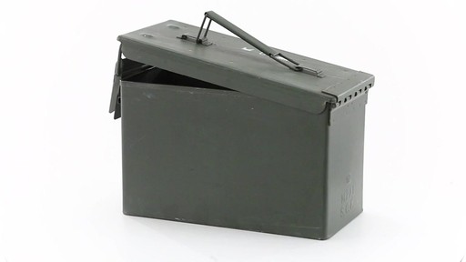 U.S. Military Surplus Waterproof 50 Caliber Ammo Can Used 360 View - image 8 from the video