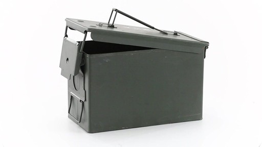 U.S. Military Surplus Waterproof 50 Caliber Ammo Can Used 360 View - image 9 from the video