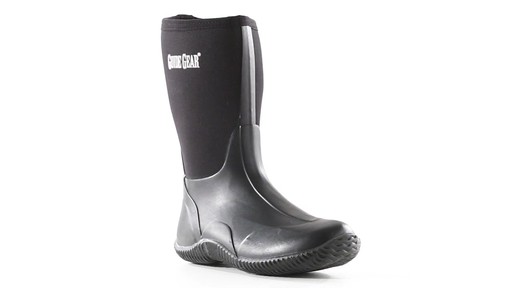 Guide Gear Men's Mid Bogger Waterproof Rubber Boots Black 360 View - image 1 from the video