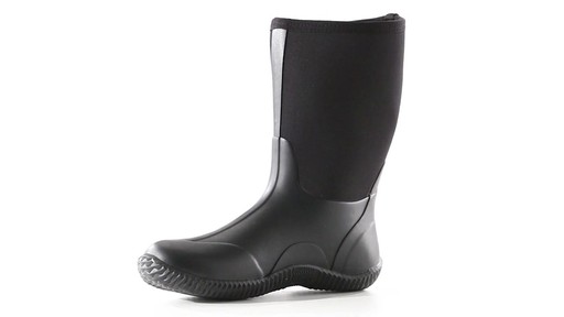 Guide Gear Men's Mid Bogger Waterproof Rubber Boots Black 360 View - image 3 from the video