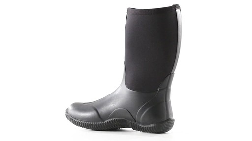 Guide Gear Men's Mid Bogger Waterproof Rubber Boots Black 360 View - image 4 from the video