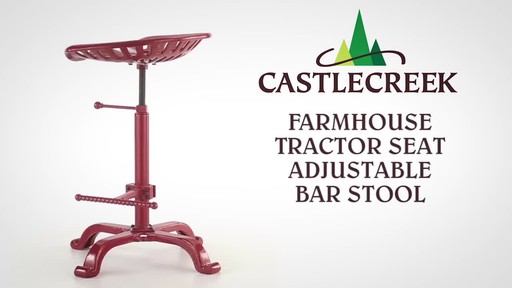 CASTLECREEK Farmhouse Tractor Seat Adjustable Bar Stool 250 lb. Capacity - image 1 from the video