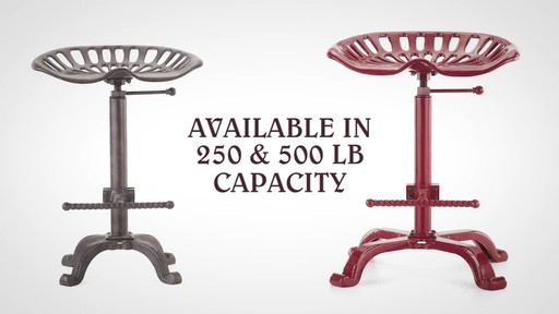 CASTLECREEK Farmhouse Tractor Seat Adjustable Bar Stool 250 lb. Capacity - image 8 from the video