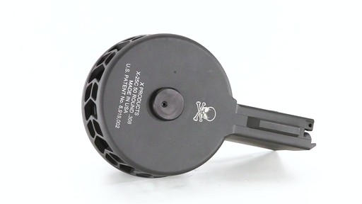X-Products X-25-S AR-10 .308 Winchester Skeletonized Drum Magazine 50 Rounds 360 View - image 10 from the video