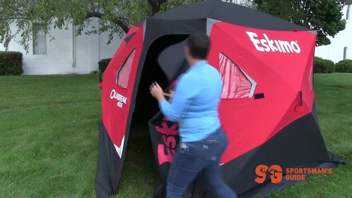 Eskimo Outbreak 450i Insulated Pop-Up Ice Shelter - image 6 from the video
