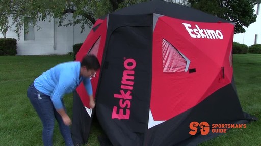 Eskimo Outbreak 450i Insulated Pop-Up Ice Shelter - image 7 from the video