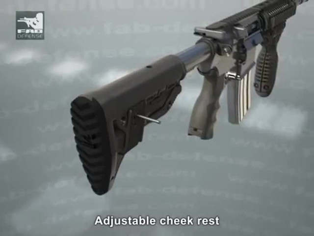 FAB Defense AR-15 Buttstock with Cheek Riser Mil Spec - image 7 from the video