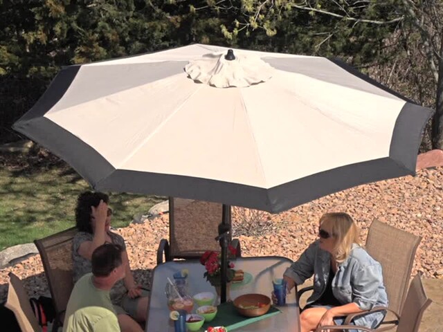 CASTLECREEK™ 9' Two - Tone Deluxe Market Umbrella - image 5 from the video