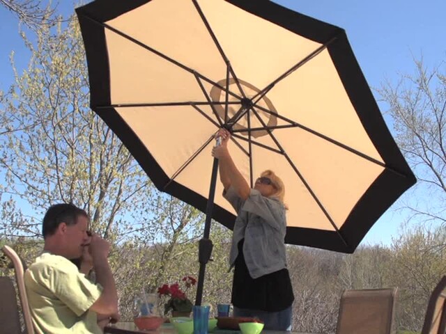 CASTLECREEK™ 9' Two - Tone Deluxe Market Umbrella - image 6 from the video
