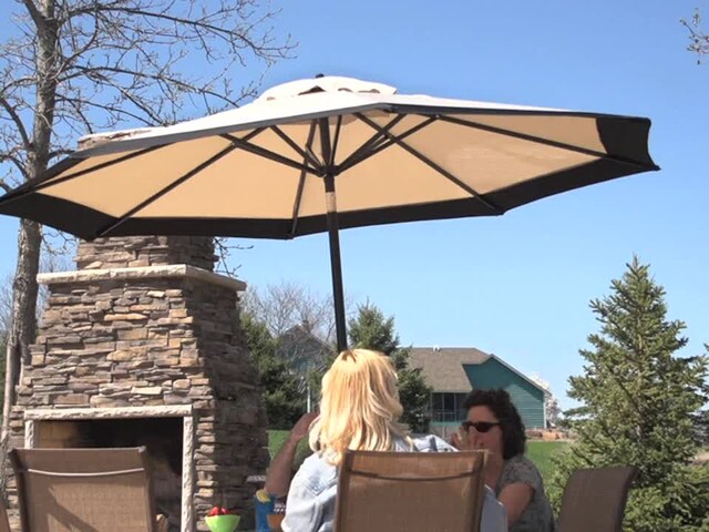 CASTLECREEK™ 9' Two - Tone Deluxe Market Umbrella - image 9 from the video