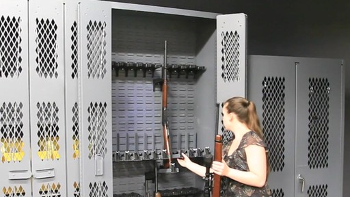 SecureIt Tactical 24 Gun Storage Cabinet with Adjustable Single Stock Shelves - image 6 from the video