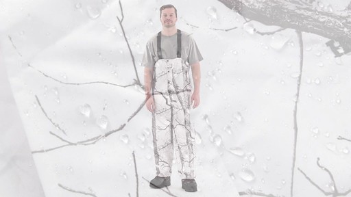 Huntworth Snow Camo Hunting Bibs 360 View - image 4 from the video