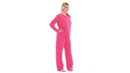 Guide Gear Women's Fleece Pajamas with Satin Trim 360 View - image 1 from the video