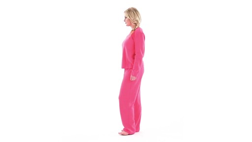 Guide Gear Women's Fleece Pajamas with Satin Trim 360 View - image 6 from the video