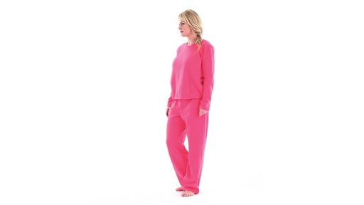 Guide Gear Women's Fleece Pajamas with Satin Trim 360 View - image 7 from the video