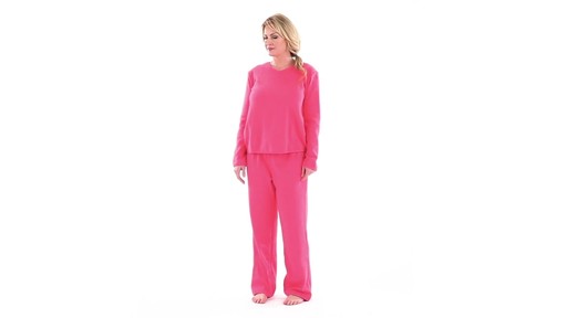 Guide Gear Women's Fleece Pajamas with Satin Trim 360 View - image 8 from the video