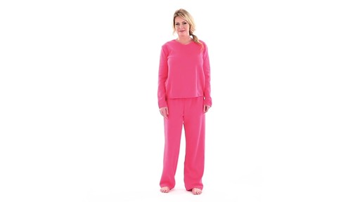 Guide Gear Women's Fleece Pajamas with Satin Trim 360 View - image 9 from the video