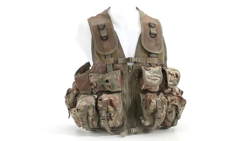 Mil-Tec Military-Style OCP Camo 10-Pocket Vest 360 View - image 2 from the video