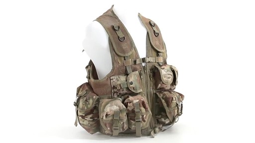 Mil-Tec Military-Style OCP Camo 10-Pocket Vest 360 View - image 3 from the video