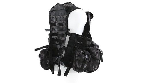 Mil-Tec Military-Style Mandrake Camo 8-Pocket Vest 360 View - image 3 from the video
