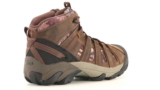 KEEN Utility Men's Flint Mid Camo Soft Toe Work Boots Mossy Oak 360 View - image 9 from the video