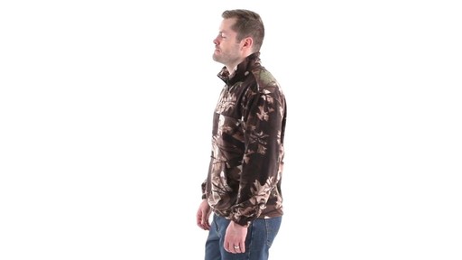 Guide Gear Men's Quarter Zip Camo Fleece Pullover Jacket 360 View - image 5 from the video
