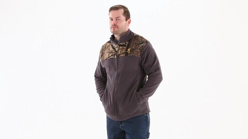 Browning Men's Camo Yoke Fleece Jacket 360 View - image 6 from the video