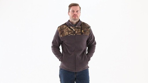 Browning Men's Camo Yoke Fleece Jacket 360 View - image 7 from the video