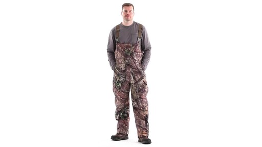 Guide Gear Men's Steadfast Waterproof Hunting Bibs 150 Gram Thinsulate Platinum with X-Static 360 View - image 10 from the video