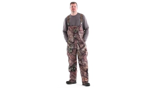 Guide Gear Men's Steadfast Waterproof Hunting Bibs 150 Gram Thinsulate Platinum with X-Static 360 View - image 9 from the video