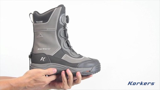 Korkers IceJack Boa 600 gram Thinsulate Ultra Insulation Winter Boots Waterproof Speed Lacing Adaptable Traction Gun Metal - image 1 from the video