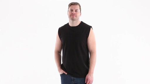 Guide Gear Men's Stain Kicker Sleeveless Pocket T Shirt With Teflon 360 View - image 10 from the video