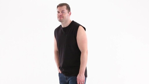Guide Gear Men's Stain Kicker Sleeveless Pocket T Shirt With Teflon 360 View - image 9 from the video