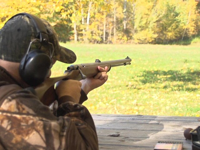 Knight® Mountaineer® .52 cal. 25th Anniversary Muzzleloader Rifle Thumbhole Wood Stock Walnut Burl - image 9 from the video