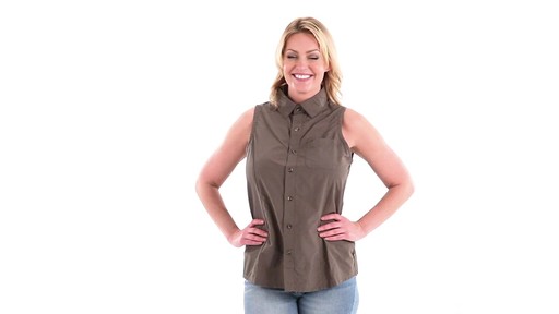 Guide Gear Women's Sleeveless Button-down Shirt 360 View - image 10 from the video
