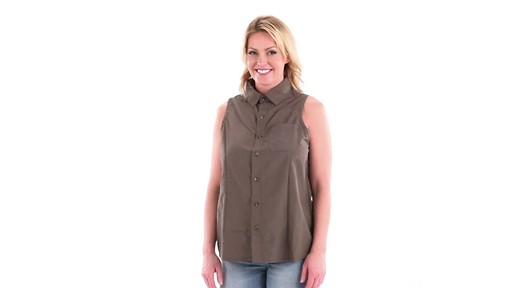 Guide Gear Women's Sleeveless Button-down Shirt 360 View - image 7 from the video